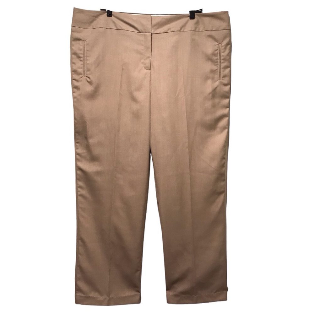 DressBarn wide leg pants 20W. Tan. Relaxed fit. High rise dress trousers
